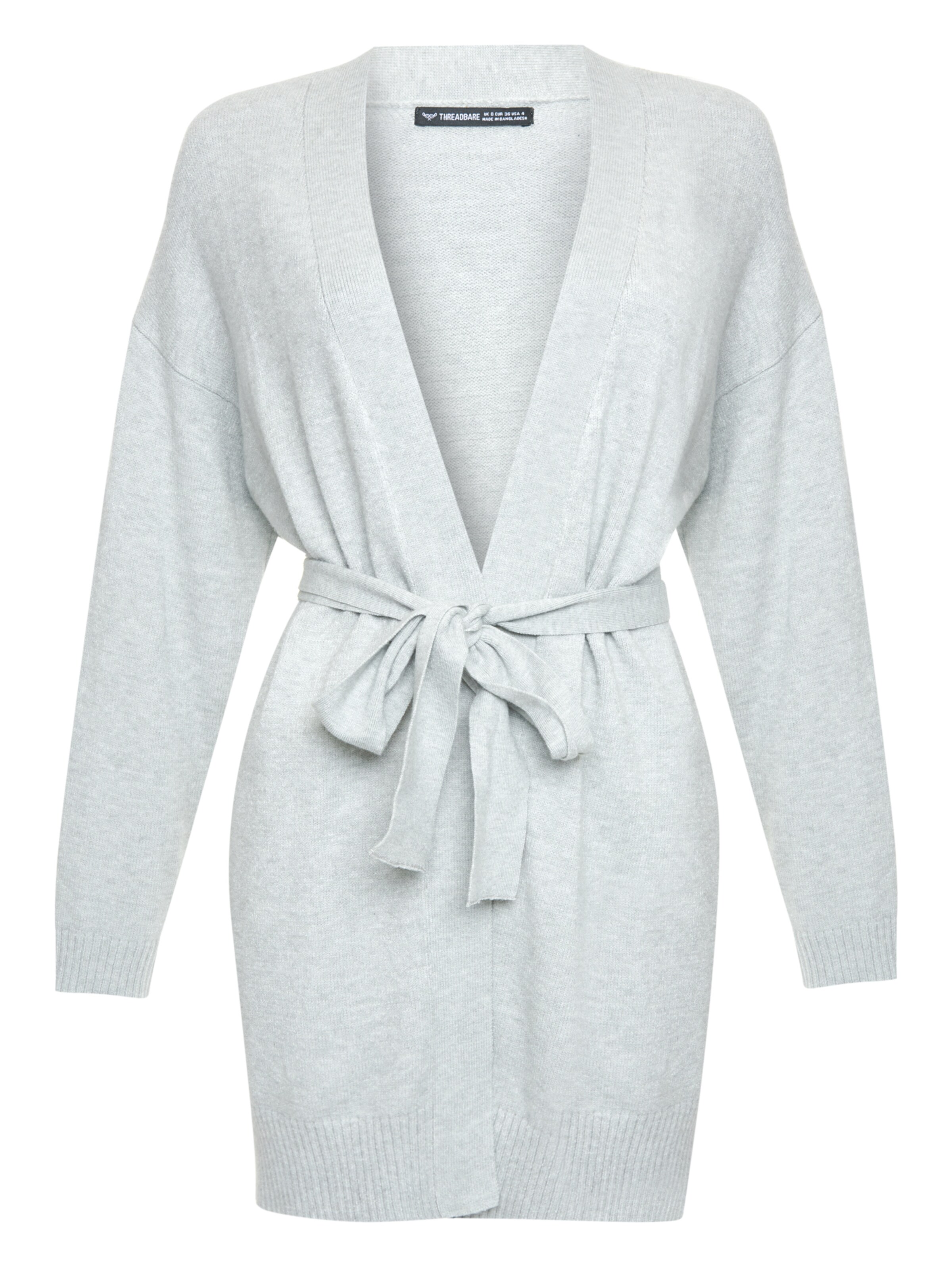 Threadbare Knit Cardigan in Grey: front