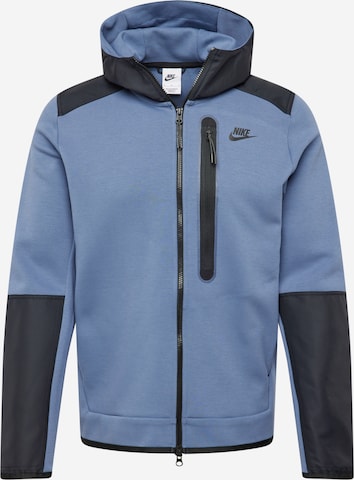 Hanorac 'Tech Fleece' de la Nike Sportswear pe albastru: față