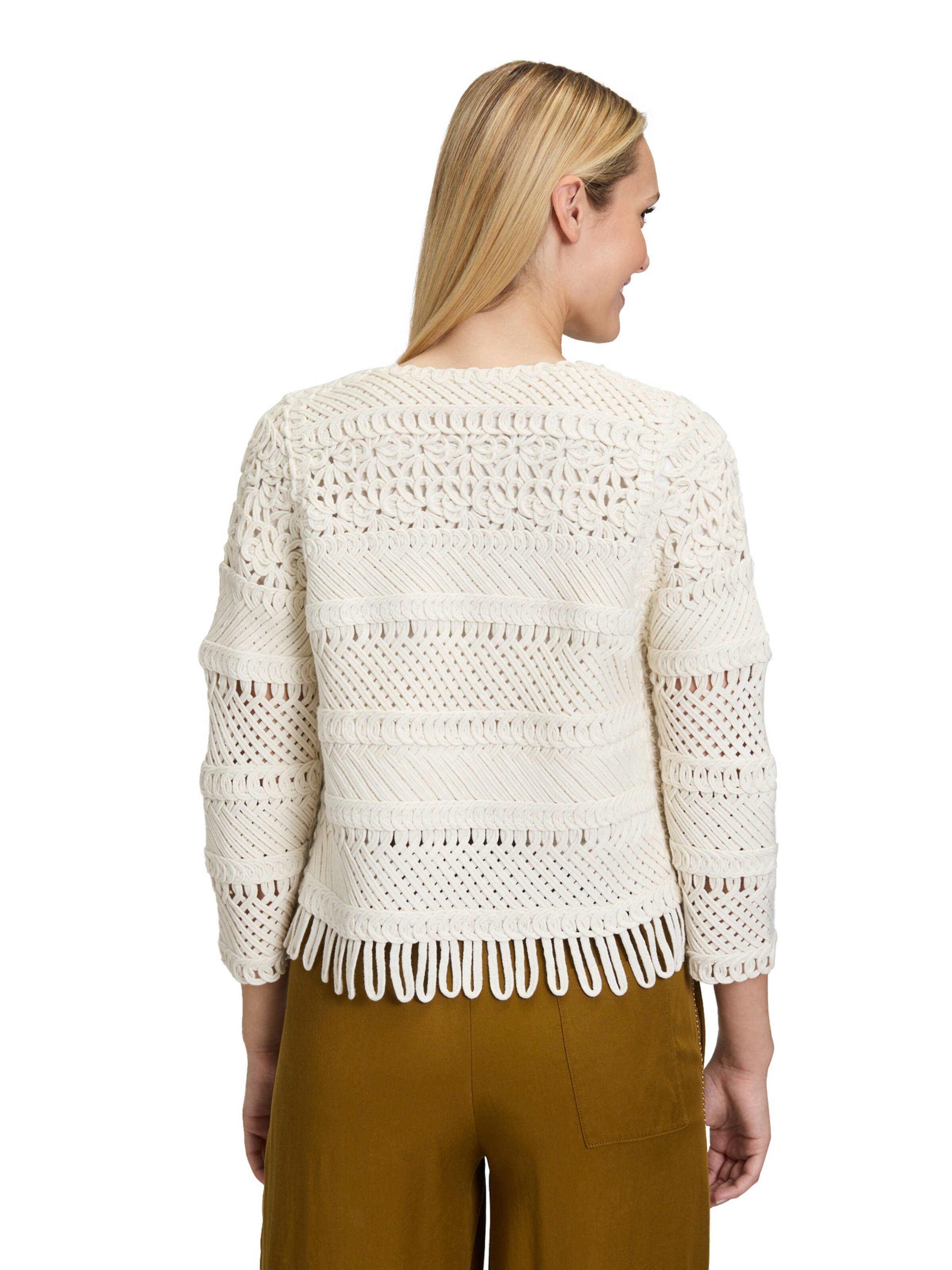 Cartoon Strickjacke in Beige