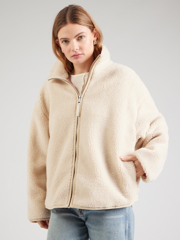 Giacca di pile di Monki in beige: frontale