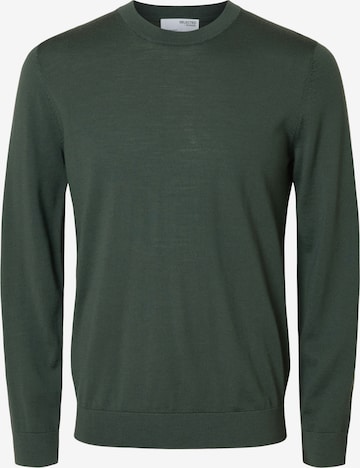 Pull-over 'SLHTray' SELECTED en vert : devant