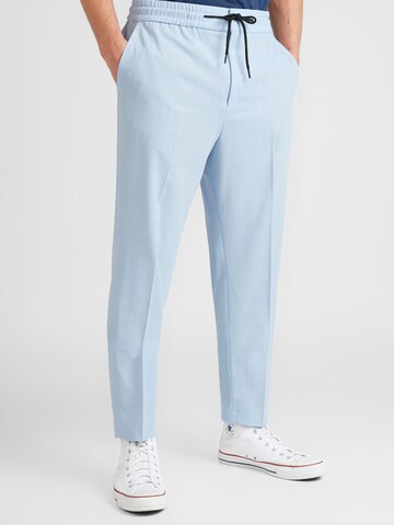 HUGO Slim fit Pleat-Front Pants 'Howard231X' in Blue: front
