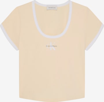 T-shirt Calvin Klein Jeans en beige : devant