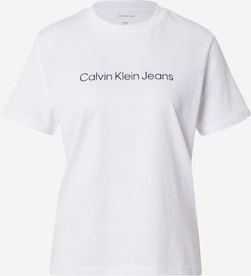 balta Calvin Klein Jeans Marškinėliai: priekis