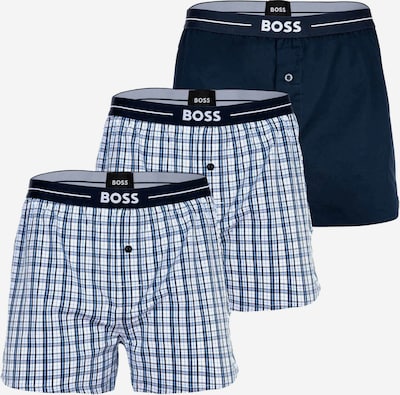 BOSS Boxers en bleu / bleu foncé / noir / blanc, Vue avec produit