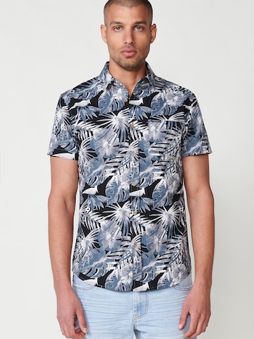 Coupe slim Chemise KOROSHI en noir : devant