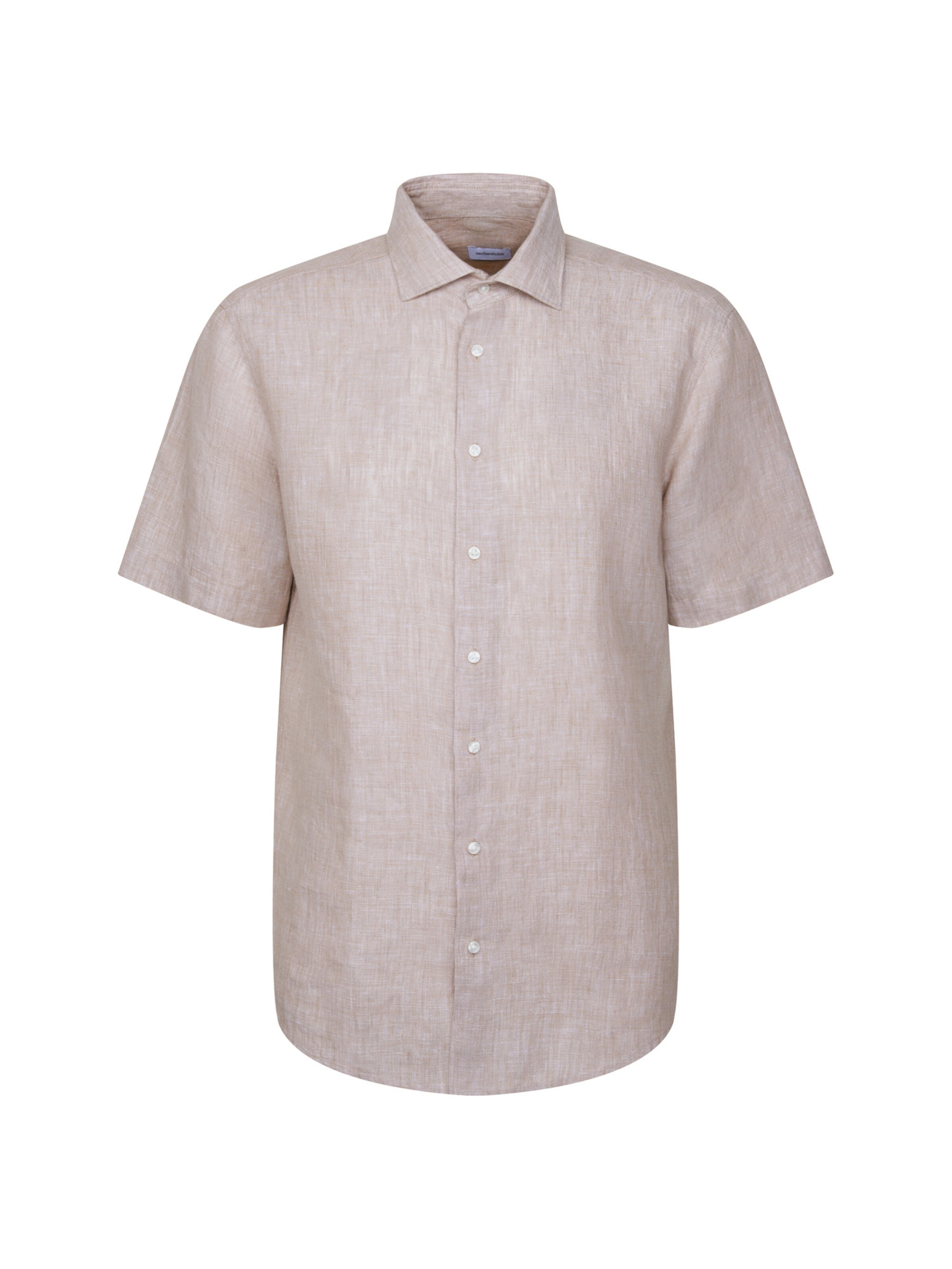 SEIDENSTICKER Regular fit Zakelijk overhemd 'Smart Linen' in Beige: voorkant