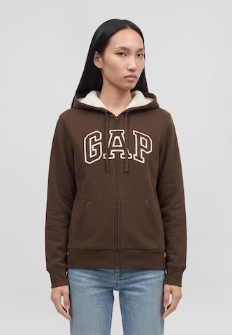 Gap Tall Sweat jacket 'FRANCHISE HERITAGE' in Brown: front