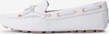 Kazar Moccasins in White: front