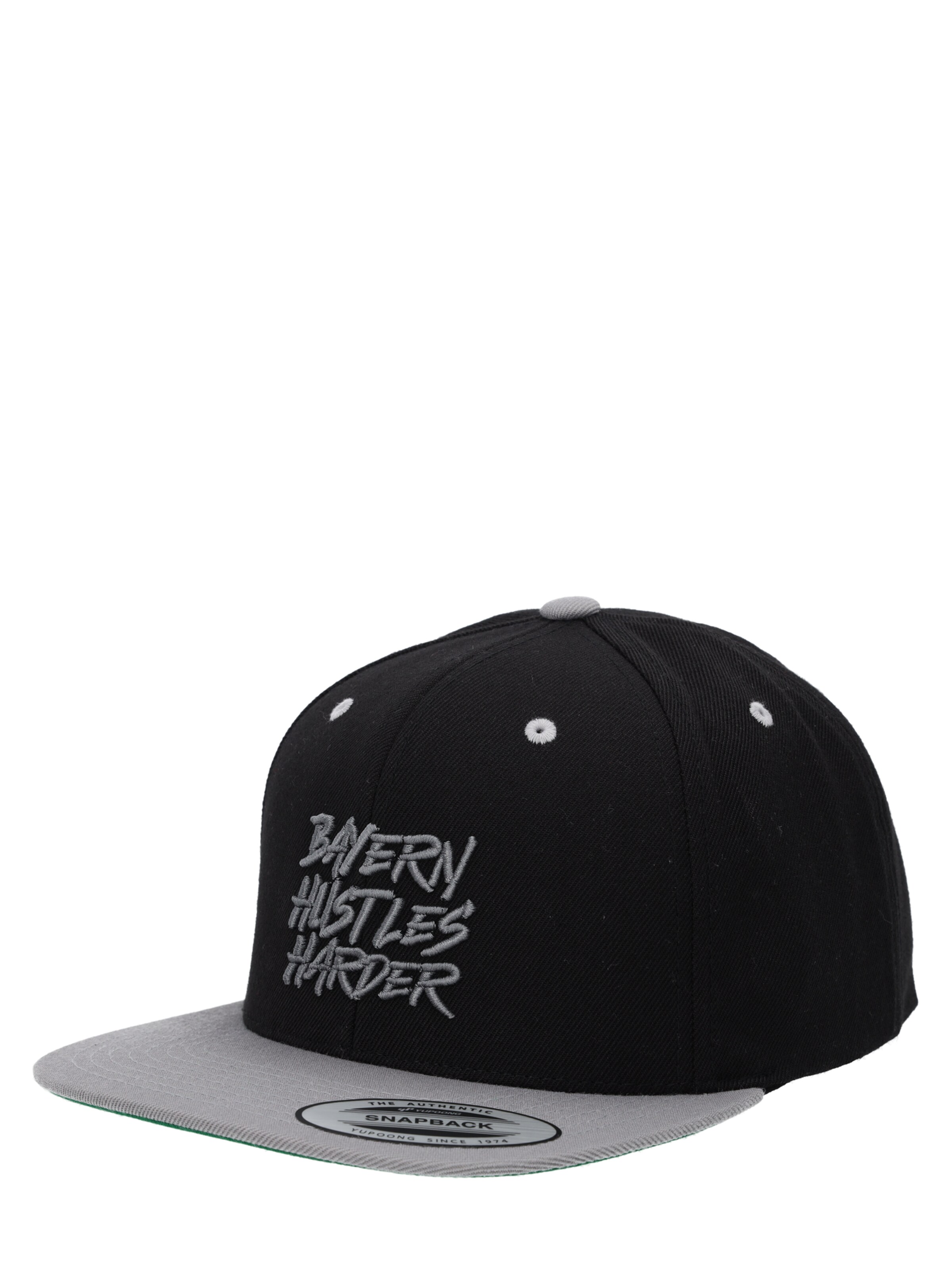 FC BAYERN MÜNCHEN Athletic Cap 'Hustles' in Black: front