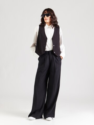 G-STAR Wide leg Bandplooibroek 'Fluid' in Zwart