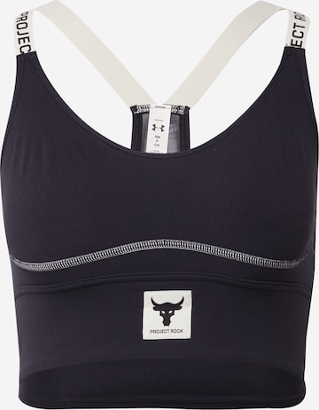 UNDER ARMOUR Sports bra 'Pjt Rock' in Black: front