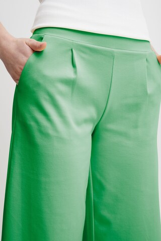 ICHI Wide leg Pants 'KATE' in Green