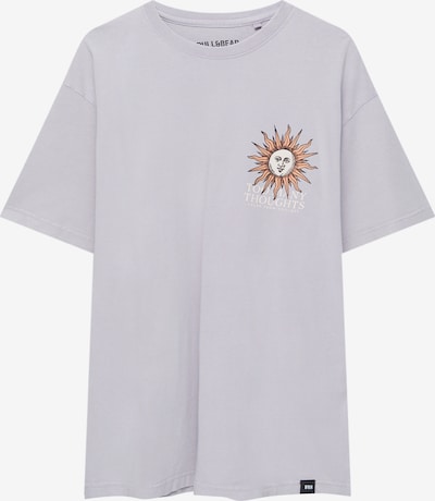 Pull&Bear T-Shirt en lilas / rose / noir / blanc, Vue avec produit