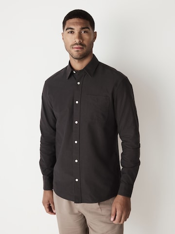 Next Regular fit Srajca 'Oxford' | siva barva: sprednja stran