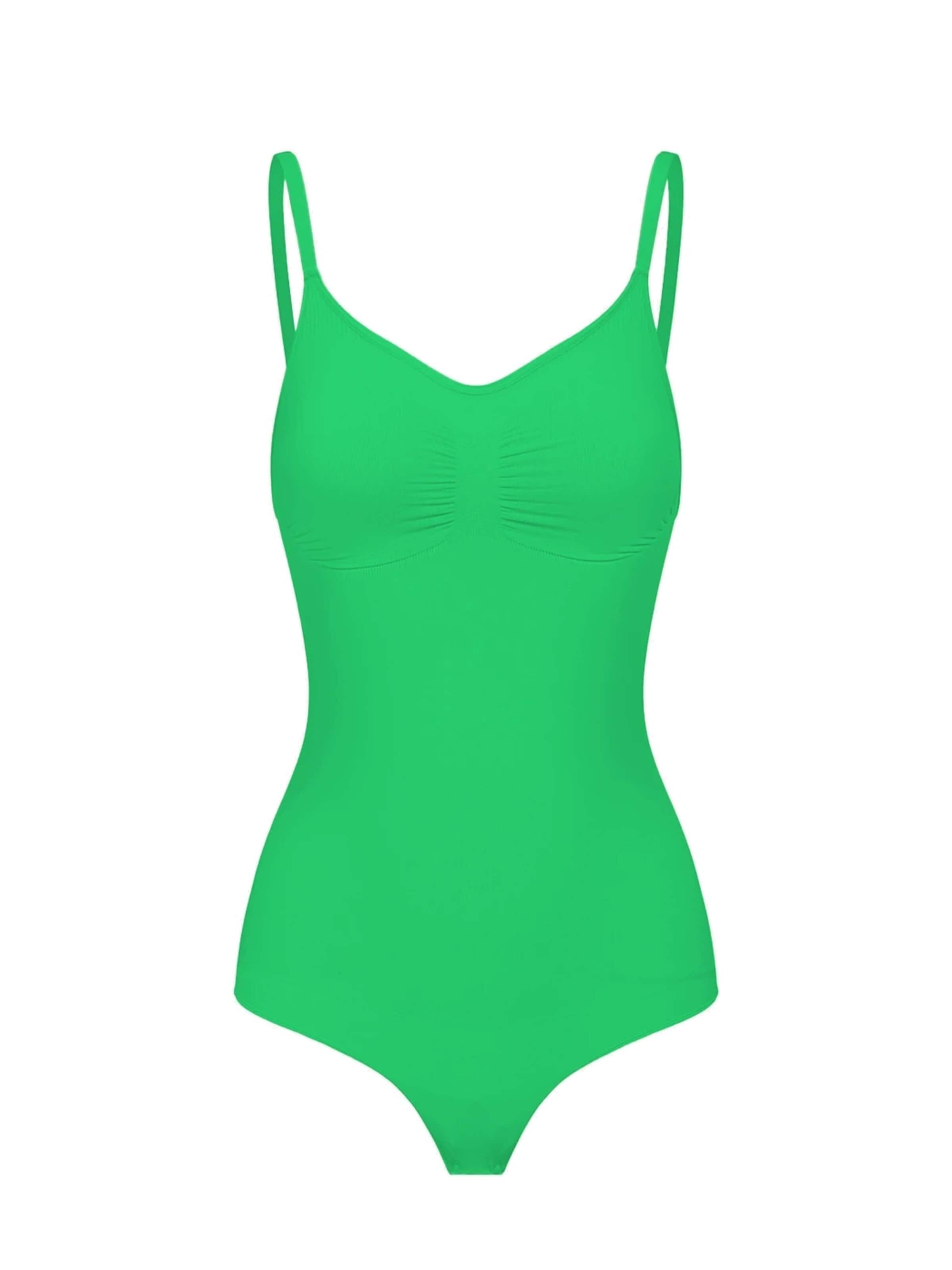 cfab (formerly creamy fabrics) - Body moldeador 'Sculpting Shapewear mit String' en verde: frente