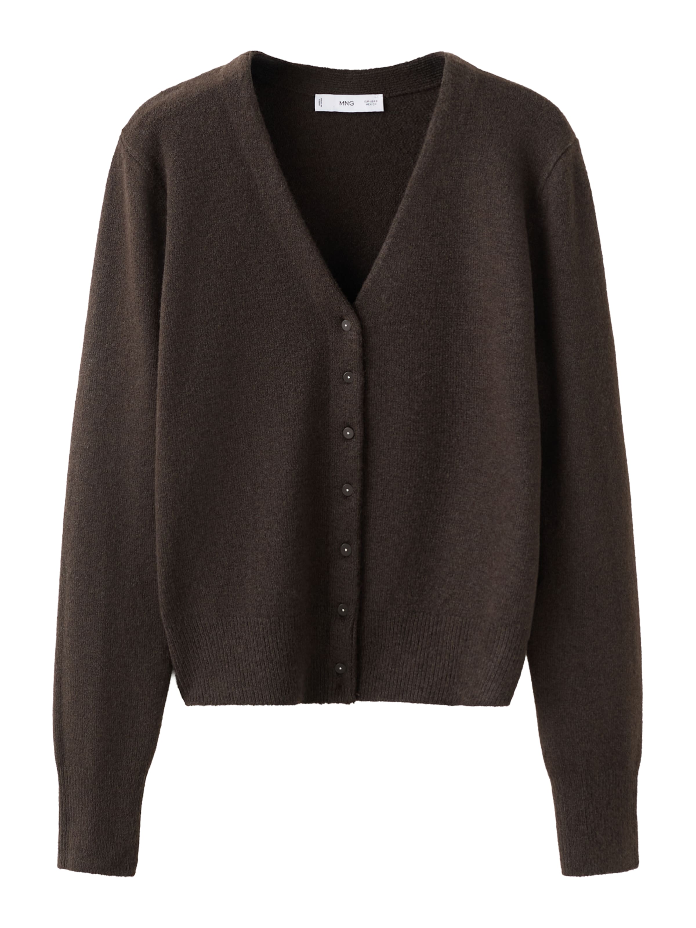 MANGO Gebreid vest 'SIMONE' in Bruin: voorkant