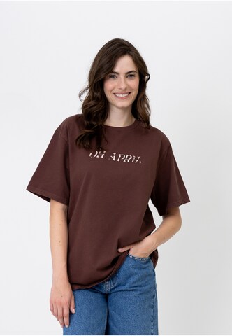 OH APRIL Shirt 'Cow' in Brown: front