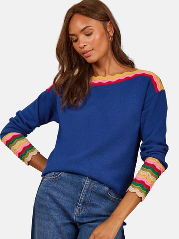 love & roses - Jersey en azul: frente