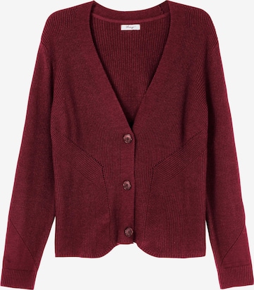 SHEEGO Knit Cardigan in Red: front