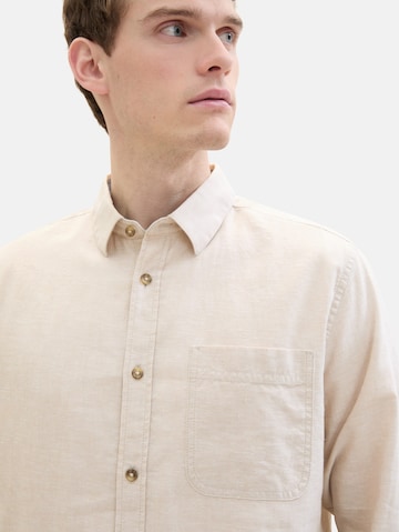 TOM TAILOR Regular fit Button Up Shirt in Beige