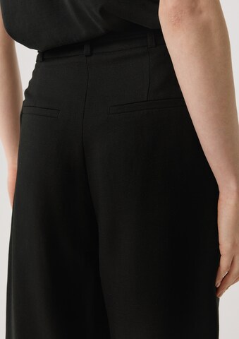 Wide Leg Pantalon à pince COMMA en noir