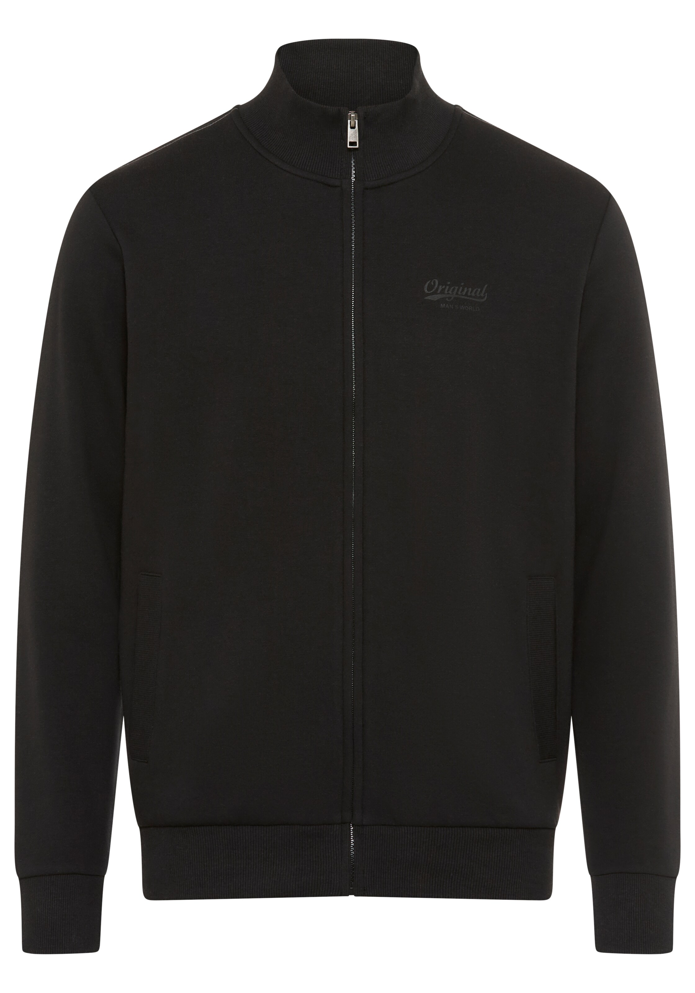 Man's World Sweatjacke in Schwarz: Vorderseite