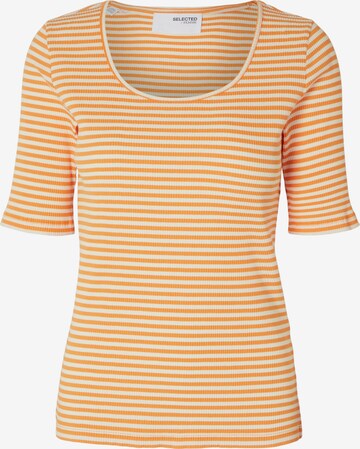 SELECTED FEMME Тениска 'JESMINE' в оранжево: отпред
