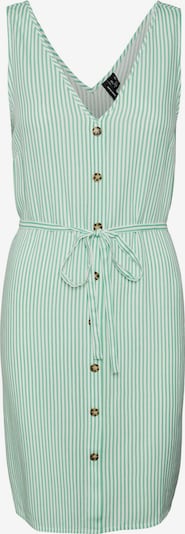 VERO MODA Zomerjurk 'BUMPY' in de kleur Jade groen / Wit, Productweergave