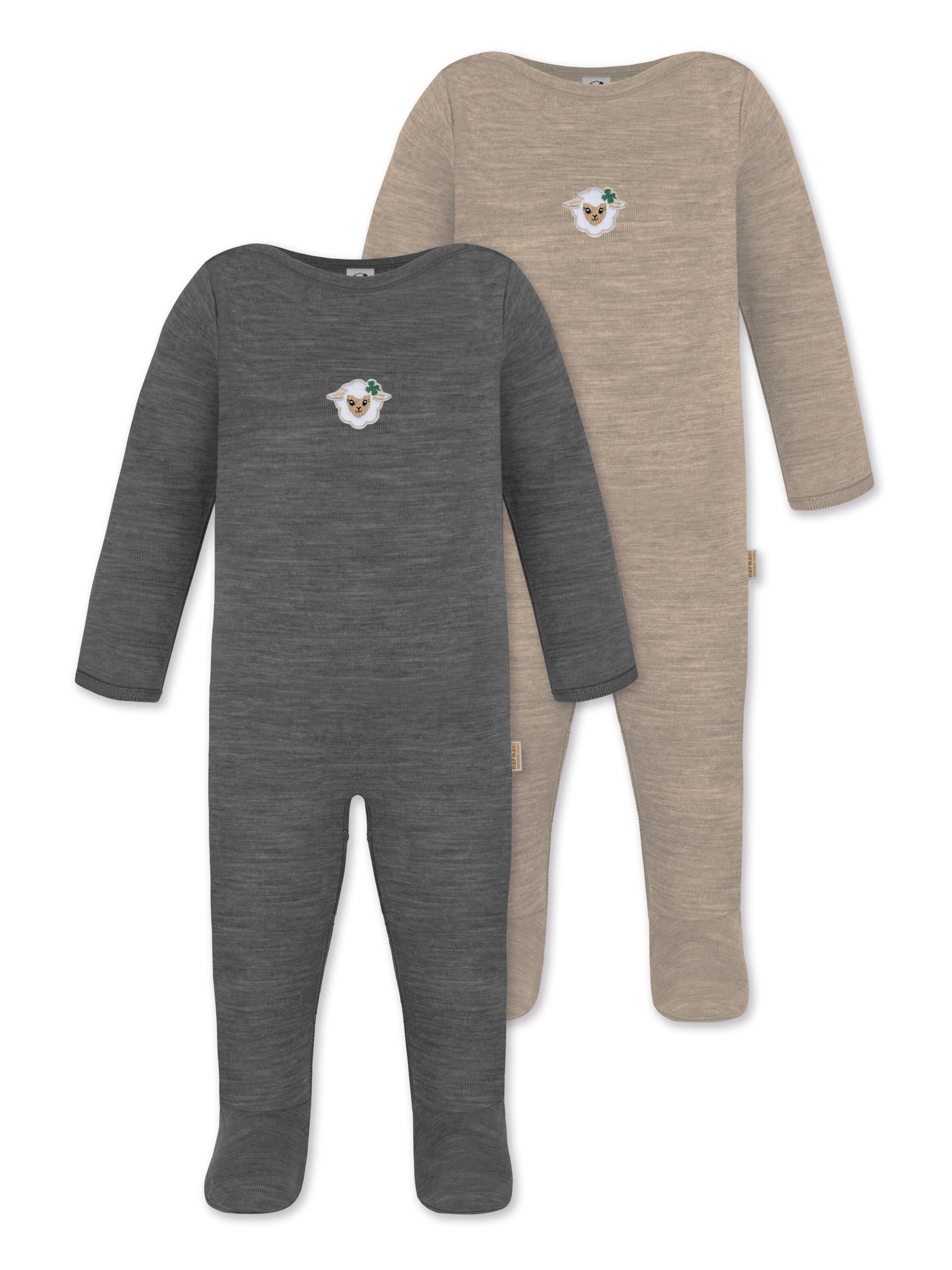 normani Strampler 'Levin' in Grau: Vorderseite