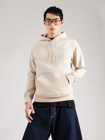 Carhartt WIP Sweatshirt 'Chase' in Beige: voorkant