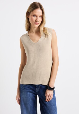 STREET ONE Knitted Top in Beige: front