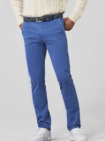 MEYER Slimfit Chino 'New York' in Blauw: voorkant
