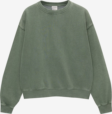 Bluză de molton de la Pull&Bear pe verde: față