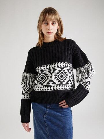 Pull-over Esqualo en noir : devant