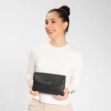 Lazarotti Clutch 'Bologna Leather' in Zwart: voorkant