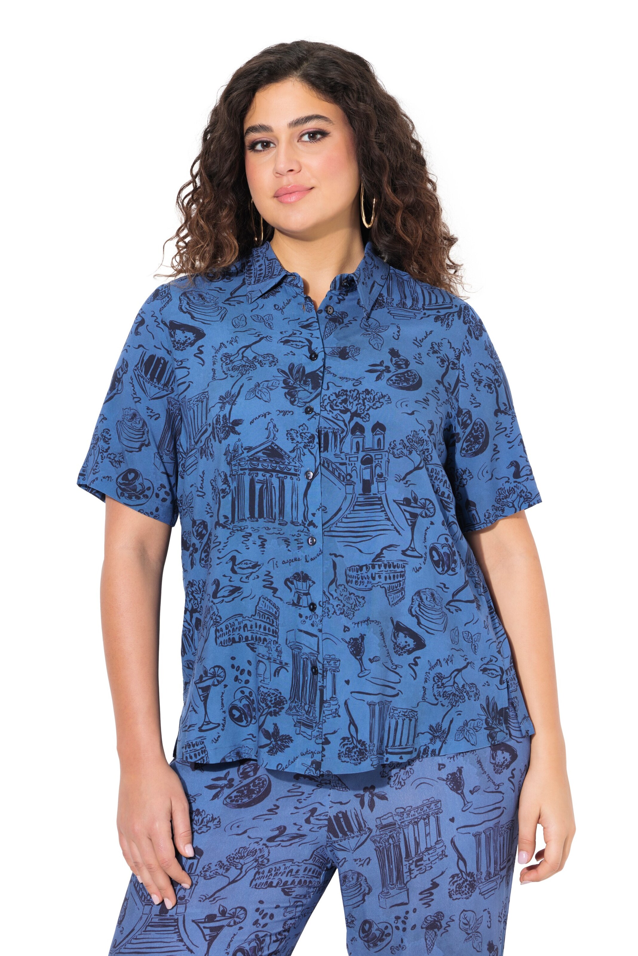 Ulla Popken Bluse in Blau: Vorderseite