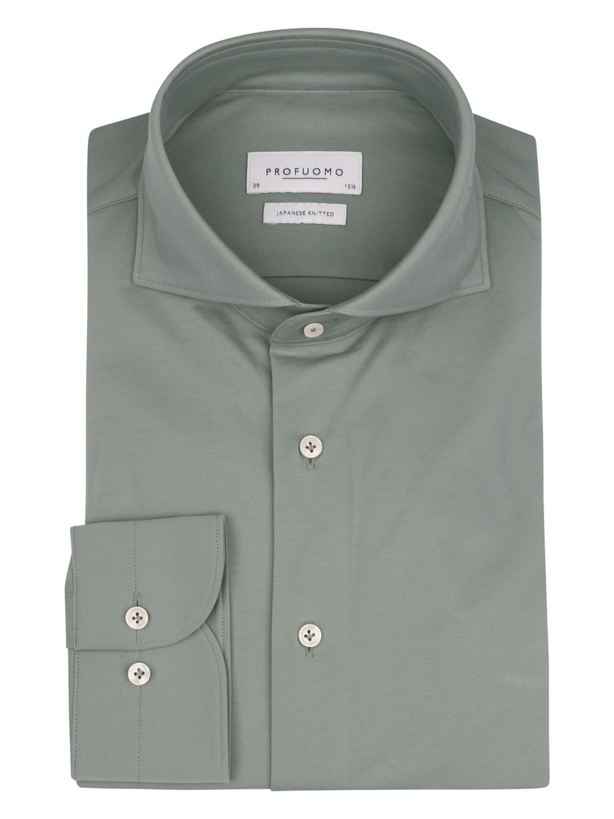 Profuomo Button Up Shirt 'Sky Blue' in Green: front