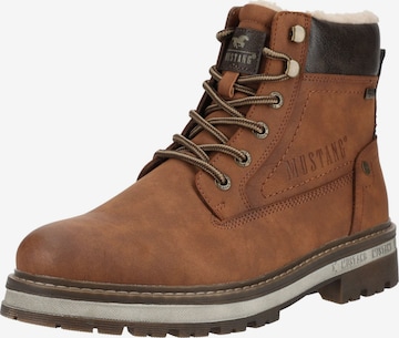 MUSTANG Lace-up boots 'Merem' in Brown: front