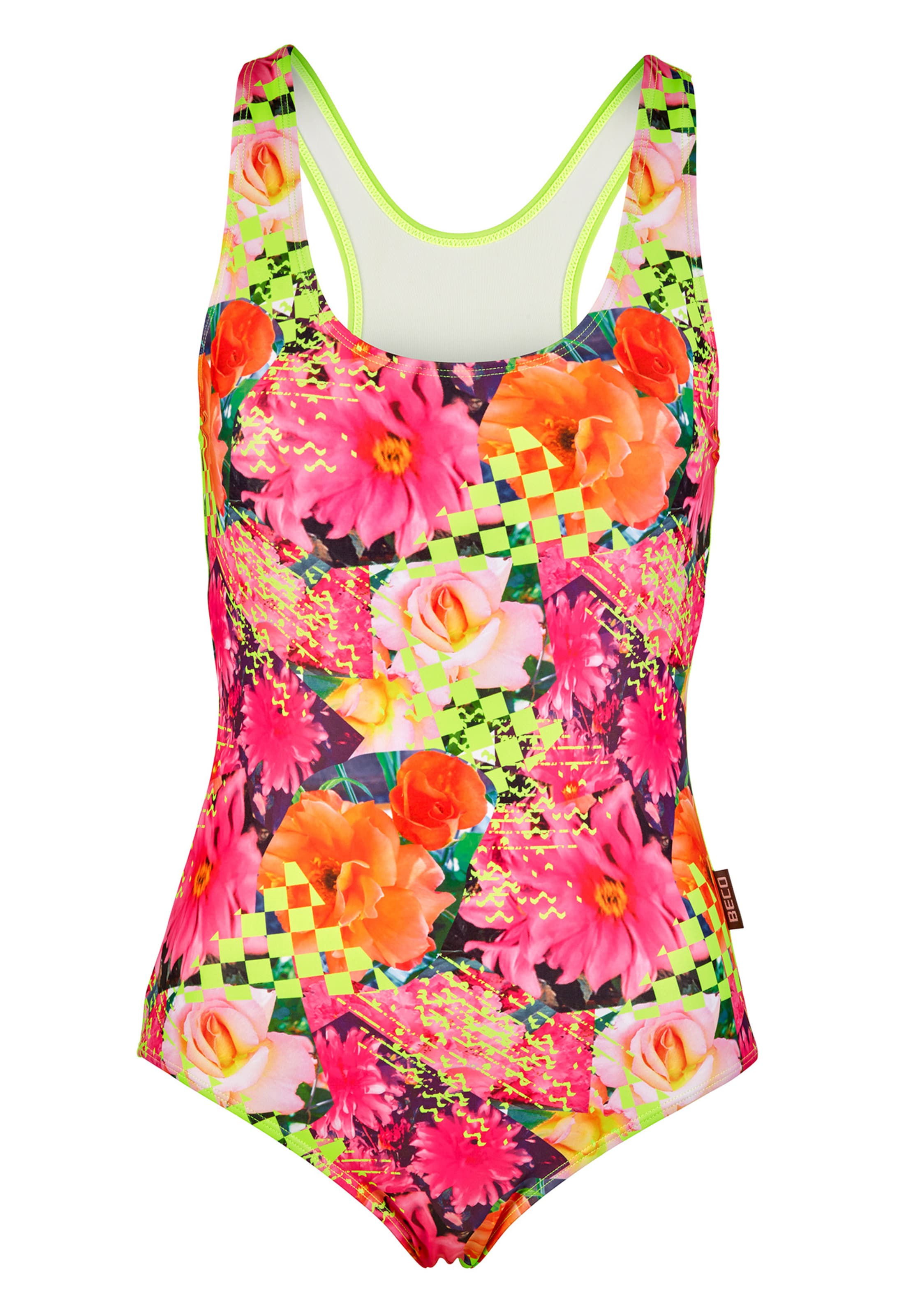 BECO the world of aquasports Sports swimsuit 'Fresh Flowers' in Mixed colours: front