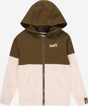 Levi's Kids Zip-Up Hoodie in Beige: front