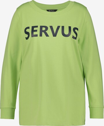 Sweat-shirt Ulla Popken en vert : devant