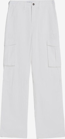 Pantalon cargo Bershka en blanc : devant