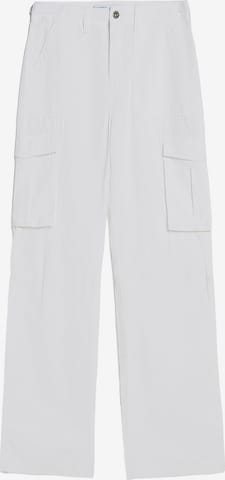 BershkaCargo hlače - bijela boja: prednji dio