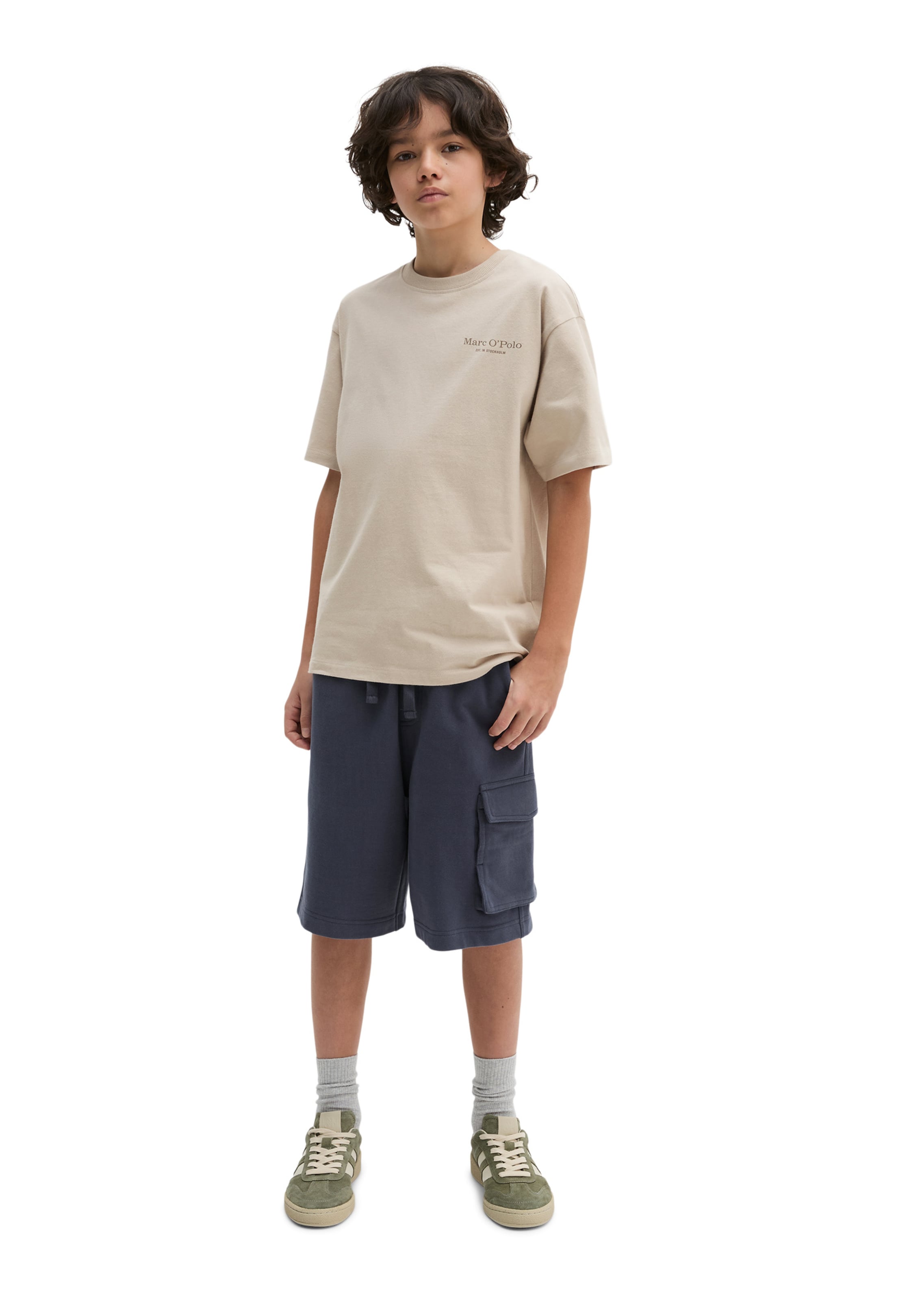 T-Shirt Marc O'Polo en beige : devant