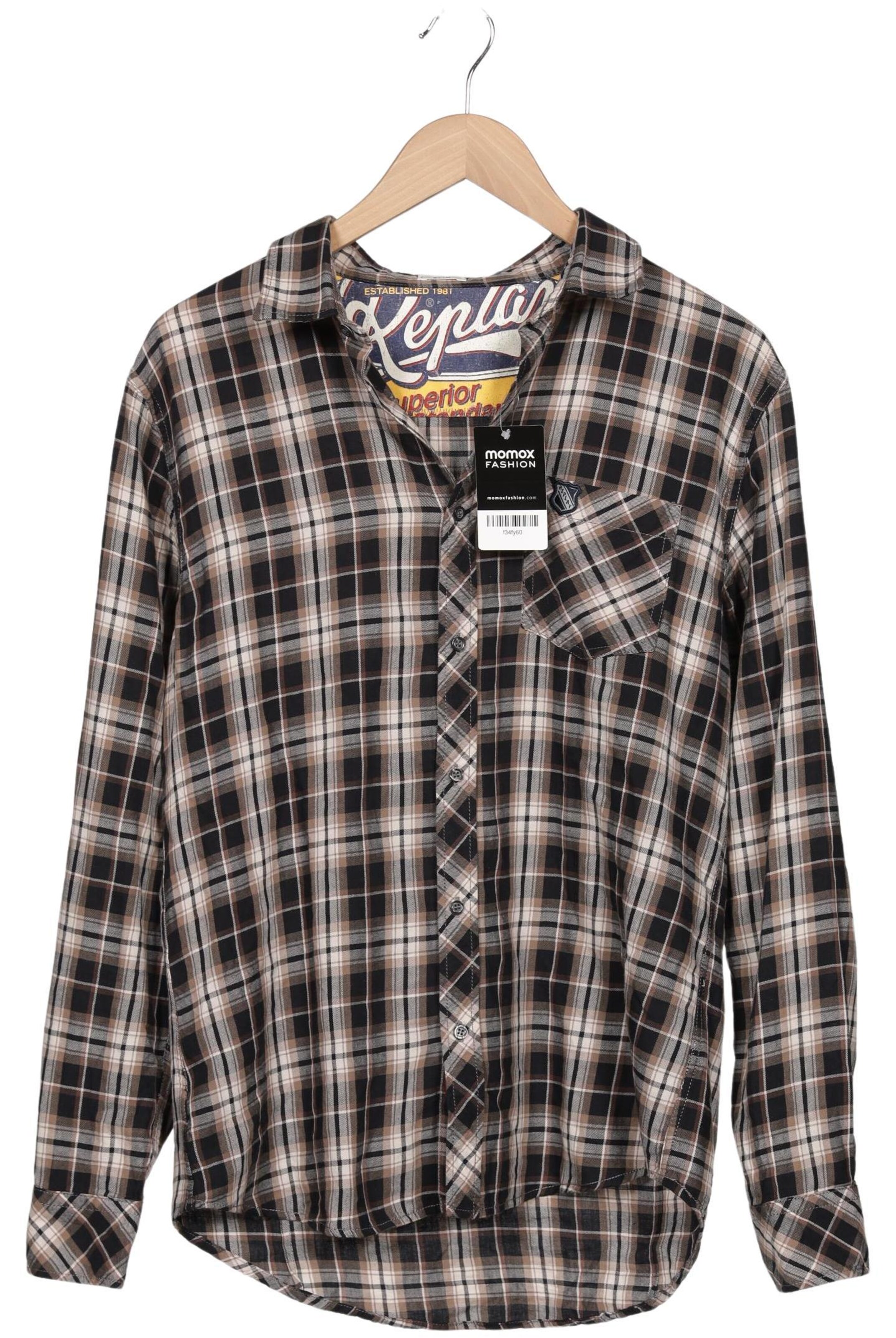 REPLAY Hemd L in Braun: Vorderseite