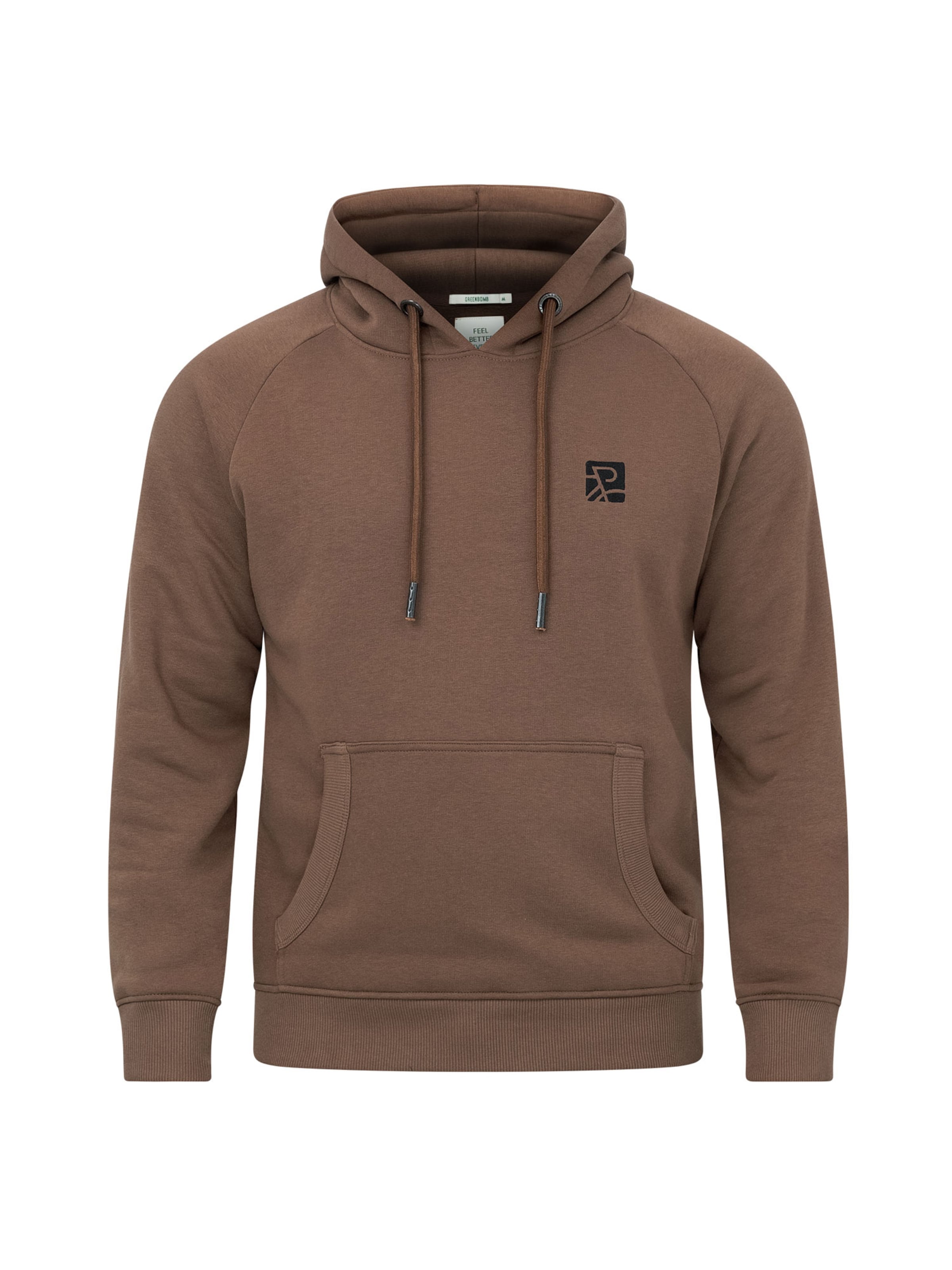 GREENBOMB Hoodie ' Trek Bike Square ' in Braun: Vorderseite