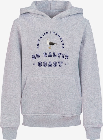 F4NT4STIC Sweatshirt 'Möwe Knut & Jan Hamburg' in Grijs: voorkant