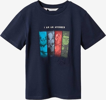 MANGO KIDS T-shirt 'Assemble' i blå: framsida