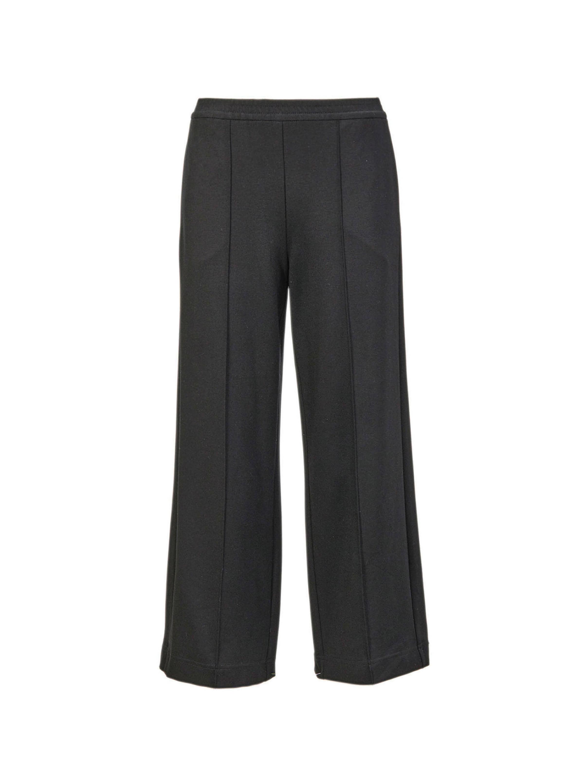 Goldner Wide leg Pleated Pants in Black: front